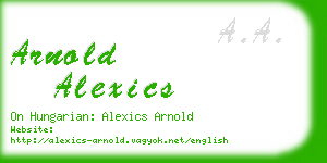 arnold alexics business card